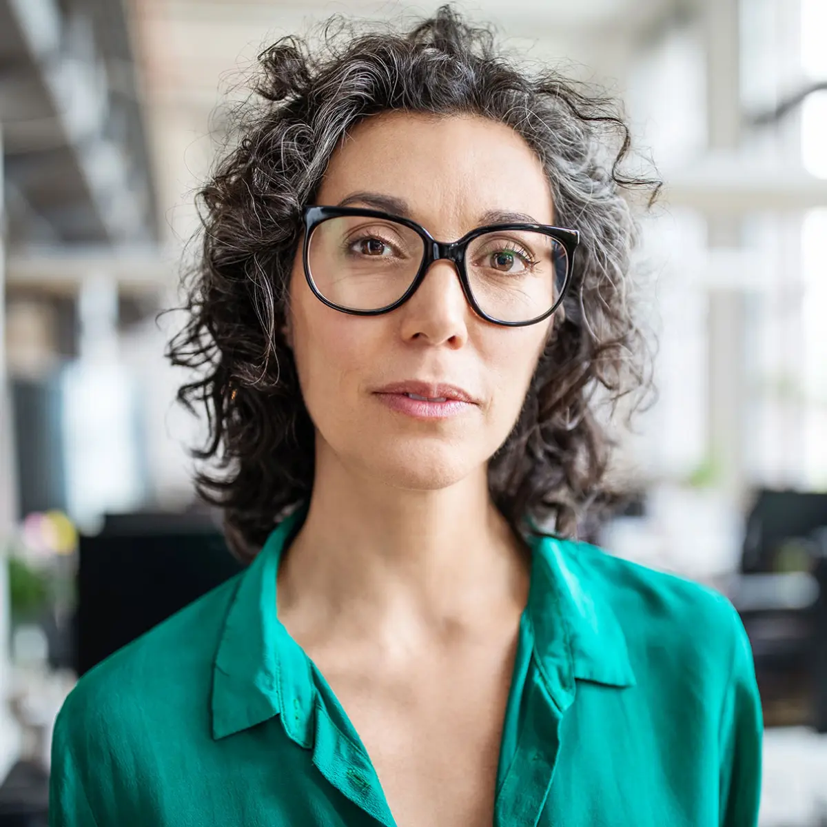 image of woman looking at camera