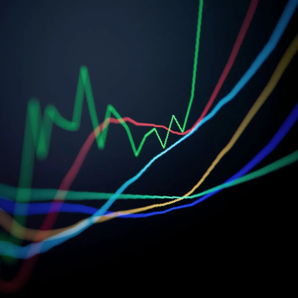close up image of data graphs