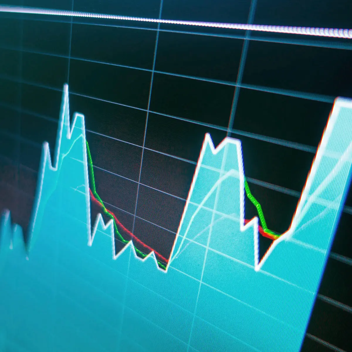 close up image of stock market graphs